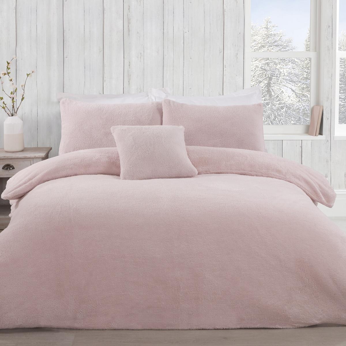 Teddy Fleece Duvet and Pillow Case Set - Charcoal / King – image 9