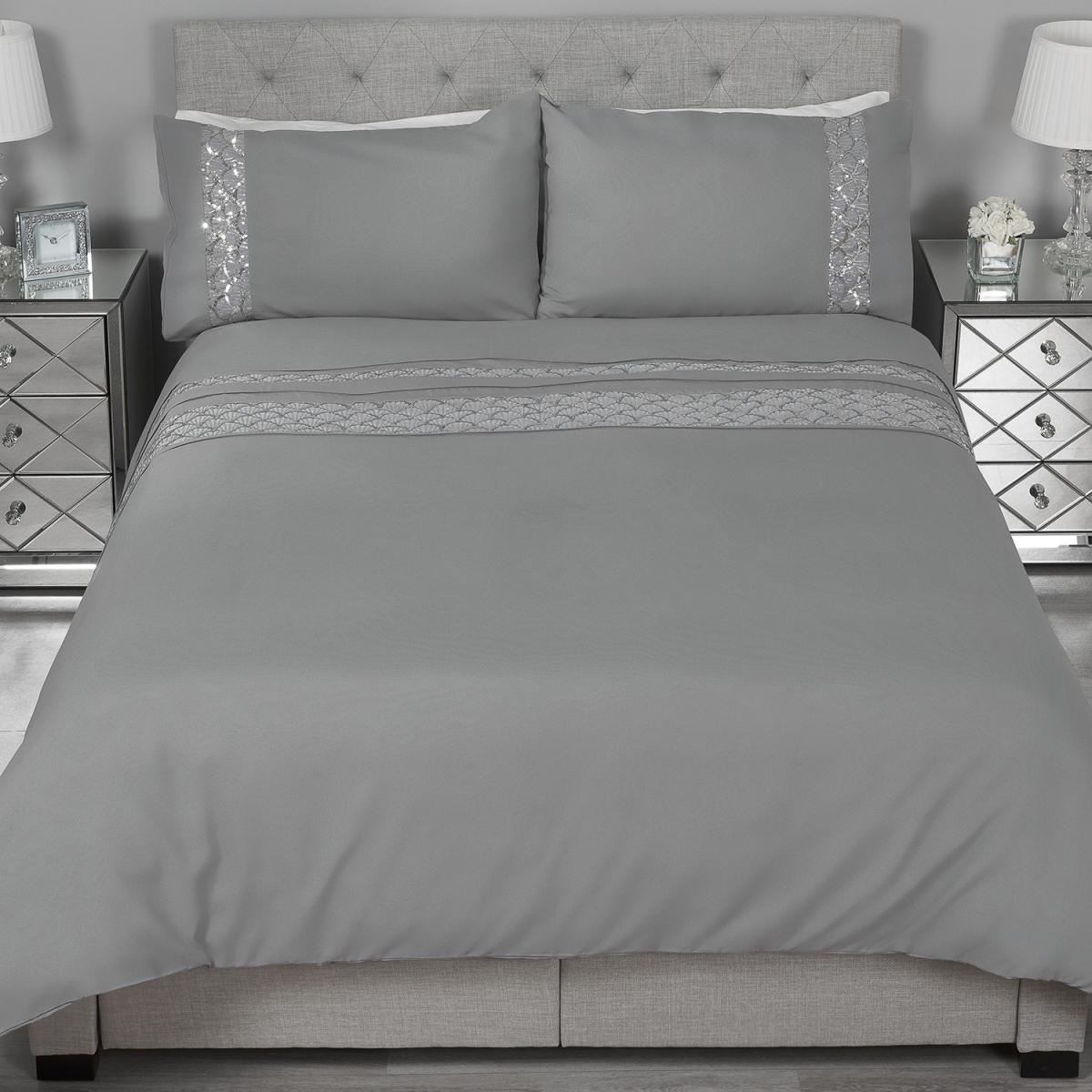 Art Deco Sequin Duvet Cover and Pillowcase Set - King – image 4
