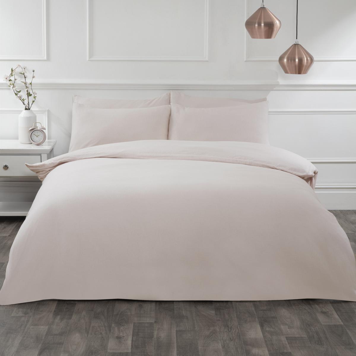 Flannelette Duvet Cover and Pillowcase Set - Navy / King – image 8