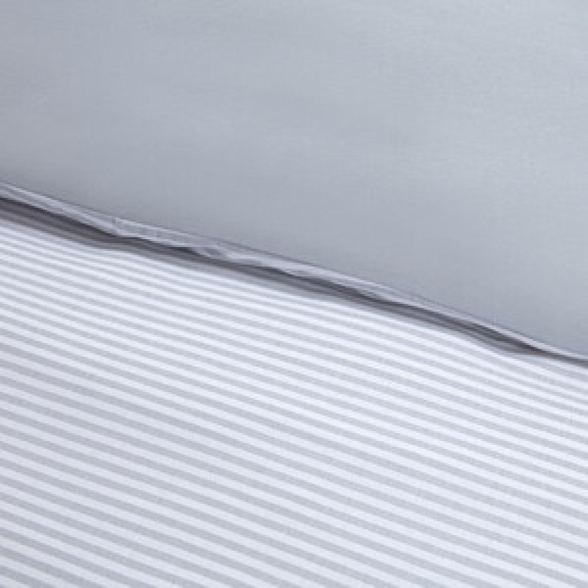 Jersey Textured Stripe Duvet Cover and Pillowcase Set - Grey / King – image 10