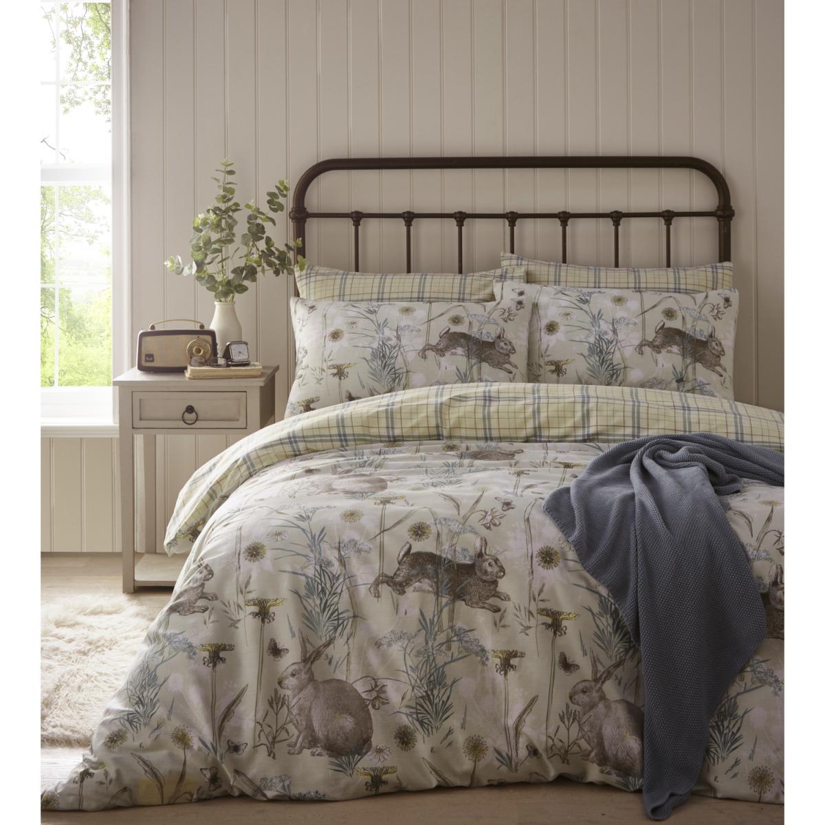 Rabbit Meadow Duvet And Pillowcase Set - Green / King – image 2