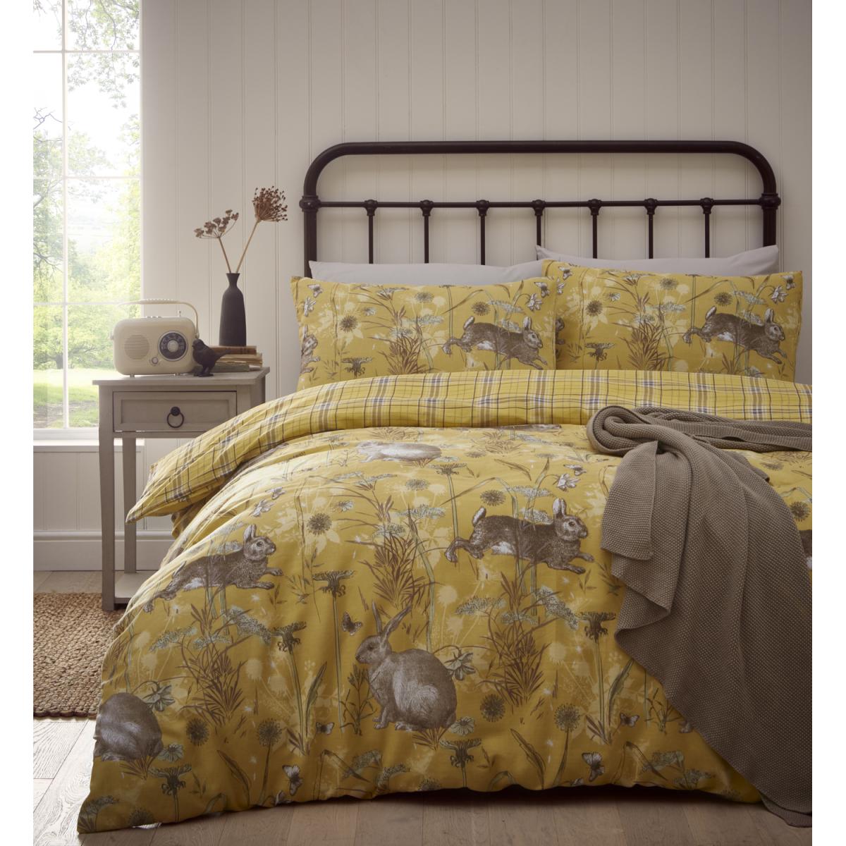 Rabbit Meadow Duvet And Pillowcase Set - Green / King – image 7
