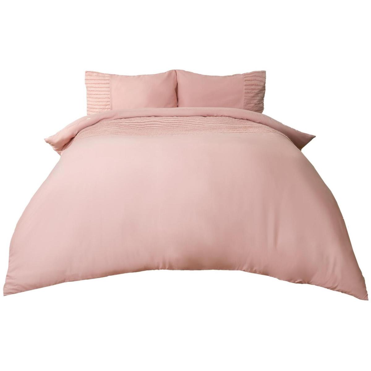 Sienna Tufted Stripe Panel Duvet Cover Bedding Set - Pink / King – image 2