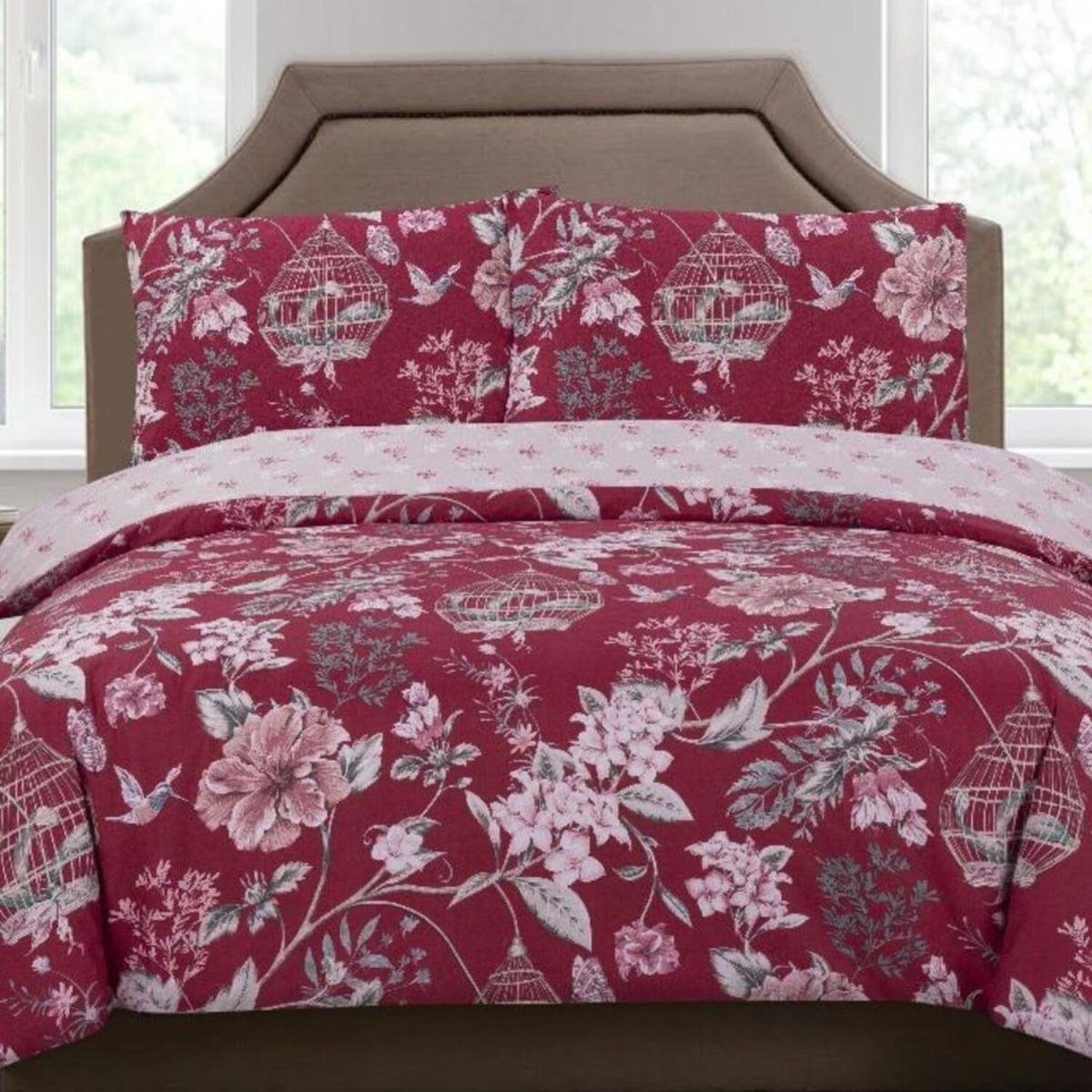 Vantona Classic Birdcage Duvet Cover Set - Claret - Claret / King