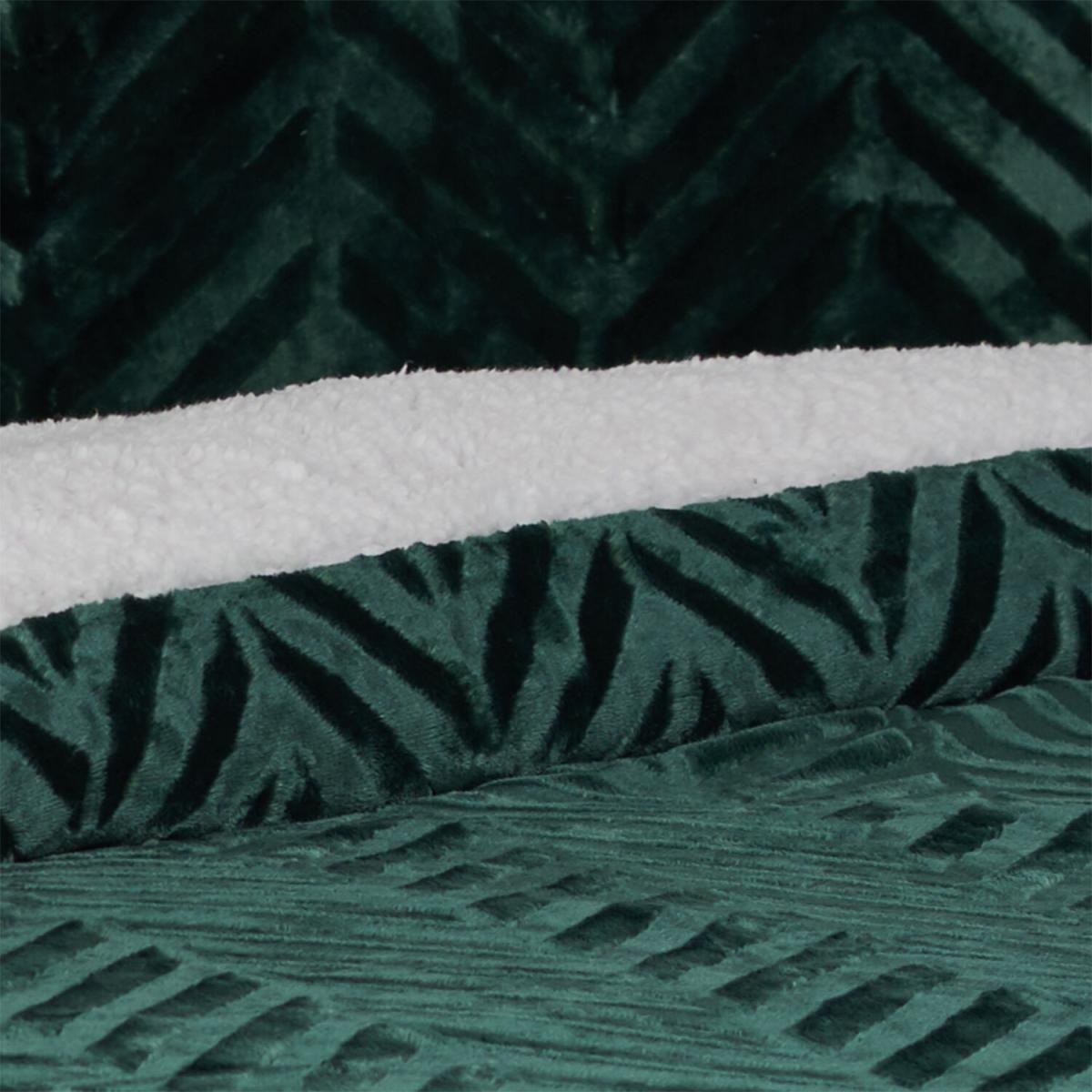Chevron Fleece Duvet And Pillowcase Set  - Green / King size – image 2