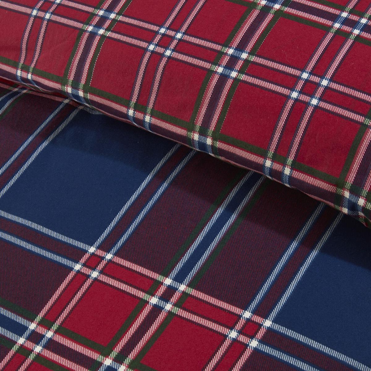 Kinross Check Duvet Cover and Pillowcase Set - Red/Blue / King – image 4