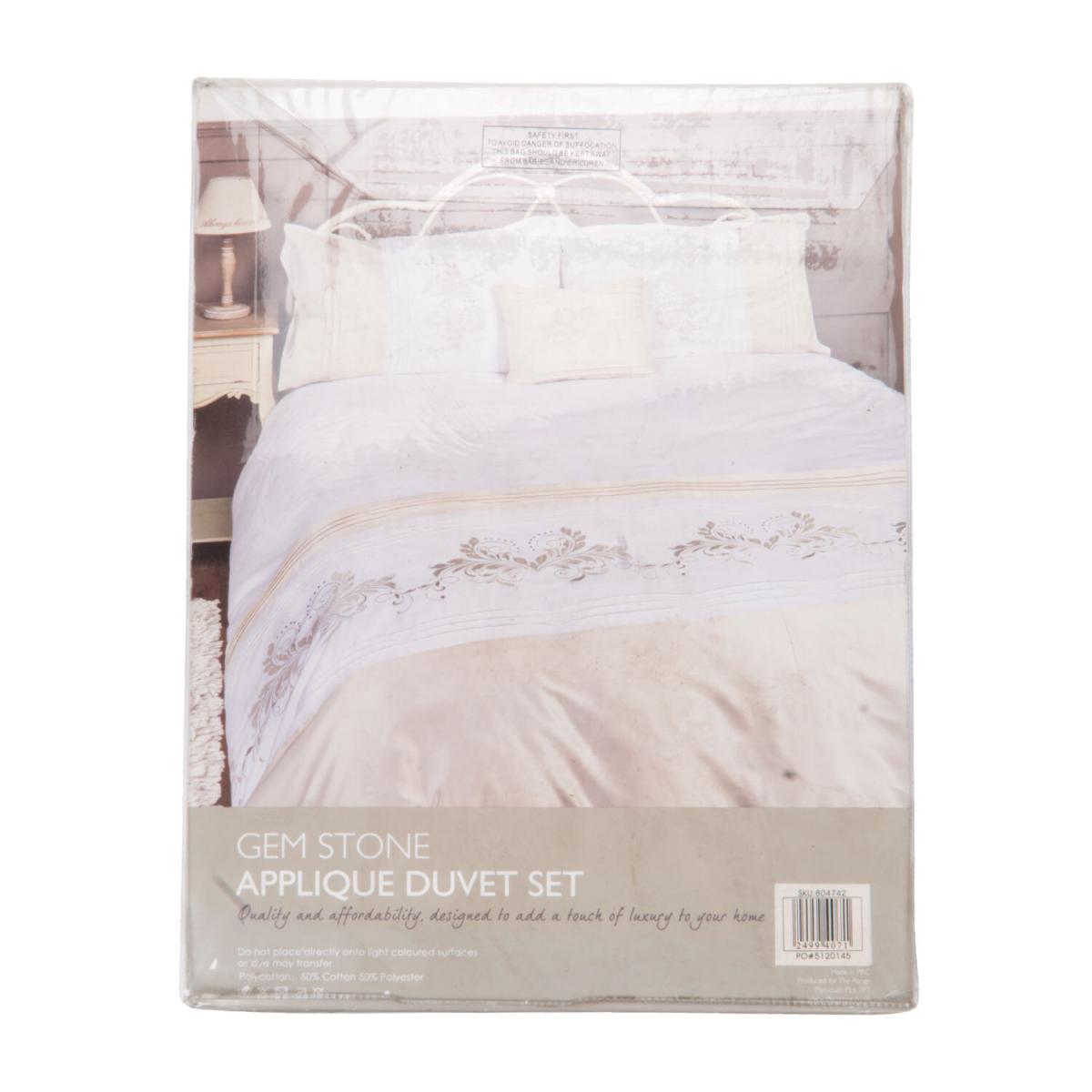 Gem Stone Applique Duvet and Pillowcase Set - King – image 3