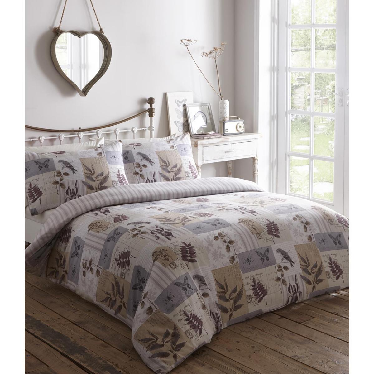 Country Diary Printed Duvet Cover and Pillowcase Set - Lavender / King – image 2