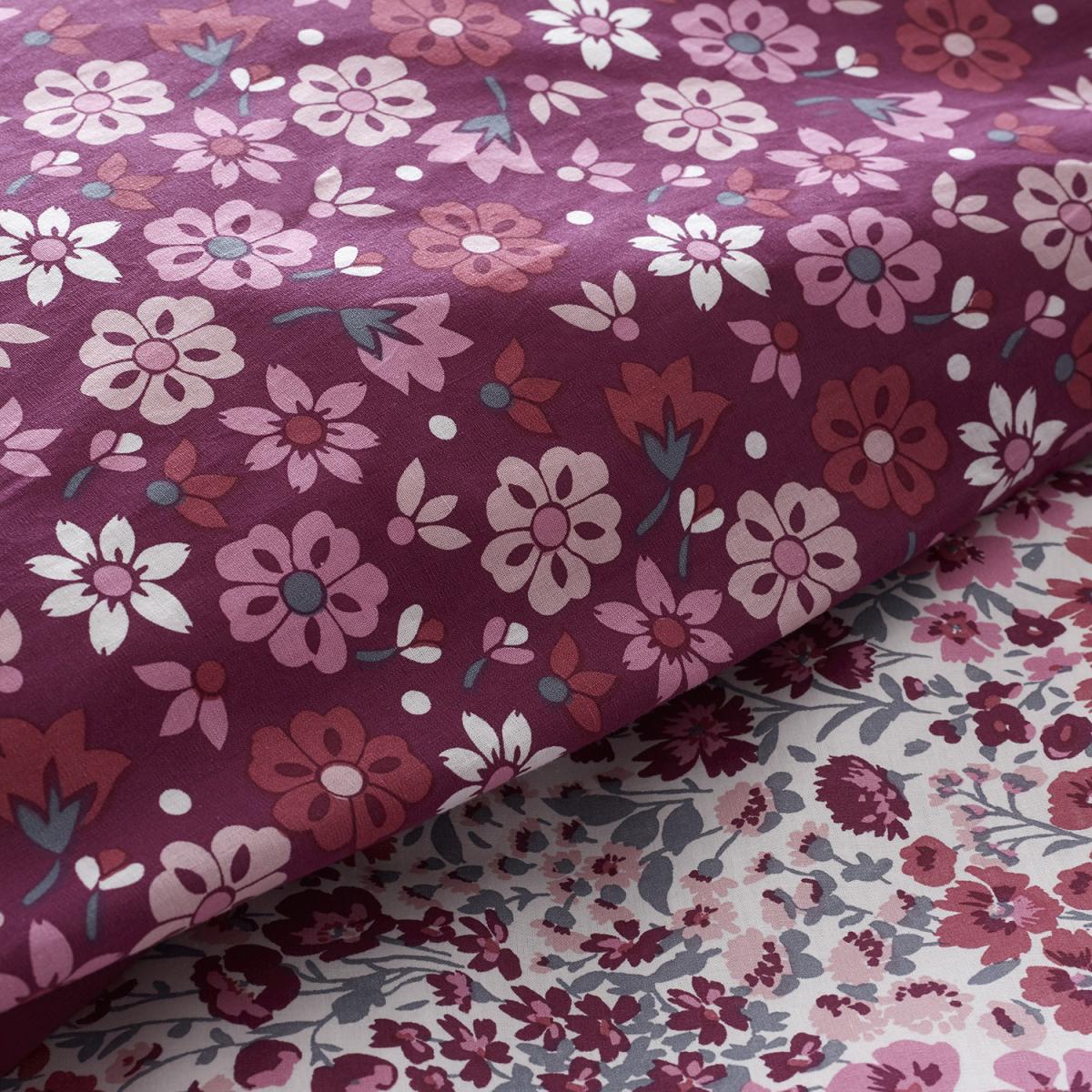 Lila Cranberry Duvet Cover and Pillowcase Set - Cranberry / King – image 6