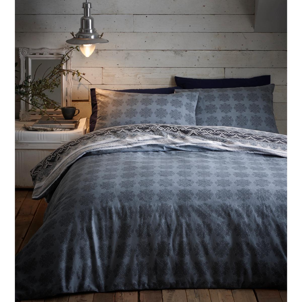 Flannelette Prague Duvet Cover and Pillowcase Set - Red / King – image 2