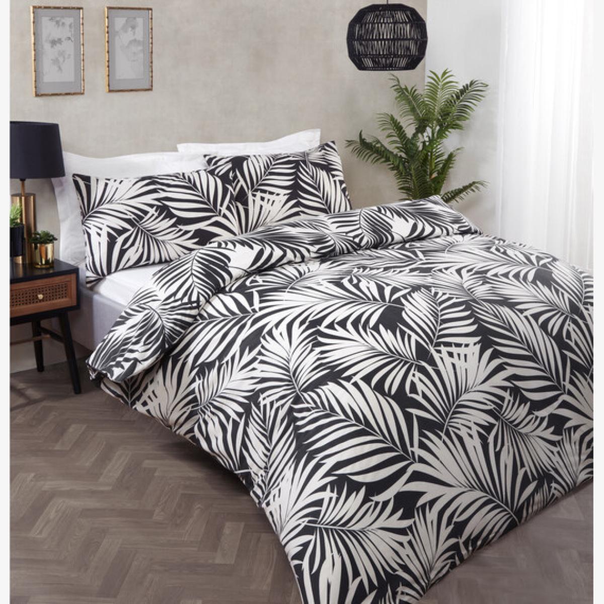 Luna Palm Duvet Cover and Pillowcase Set - King size