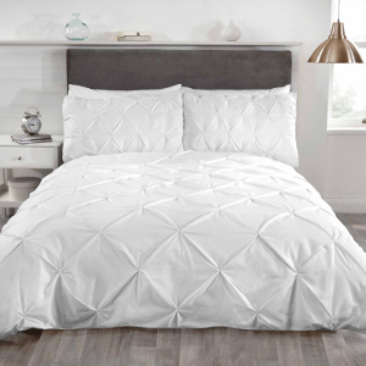 Balmoral Smock Duvet Cover and Pillowcase Set - Silver / King – image 4