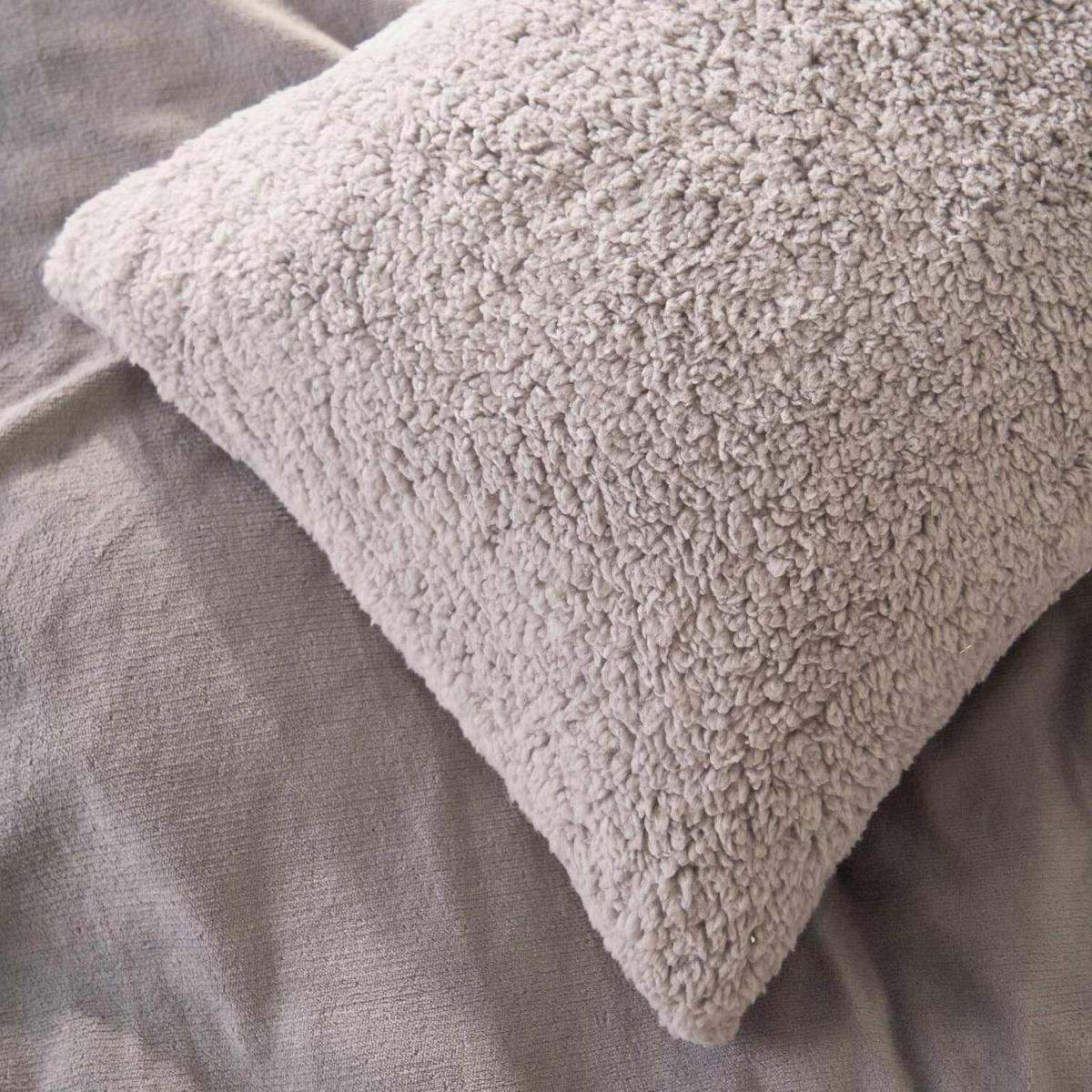 Brentfords Sherpa Fleece Reverse Duvet Cover Bedding Set - Grey / King – image 8