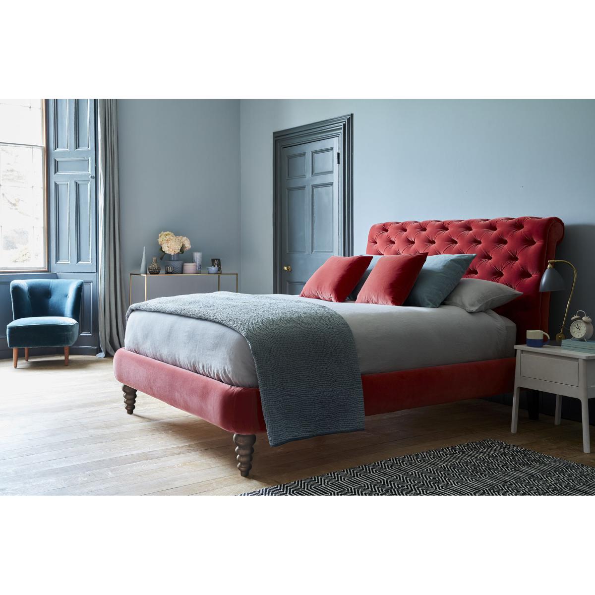 Perfectly Pristine Knightsbridge (No Footboard) King Bed in Butterscotch Cotton Matt Velvet - sofa.com – image 2