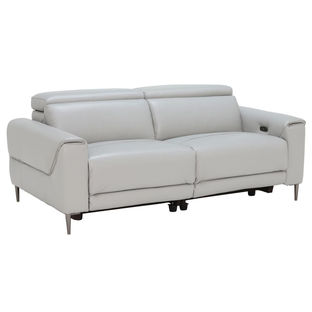 Bayswater 2 Seater Electric Recliner With Electric Headrest, Grey Leather | Barker & Stonehouse – image 2