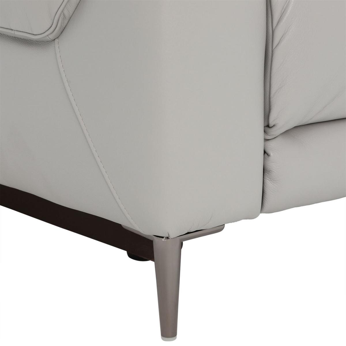 Bayswater 2 Seater Electric Recliner With Electric Headrest, Grey Leather | Barker & Stonehouse – image 4