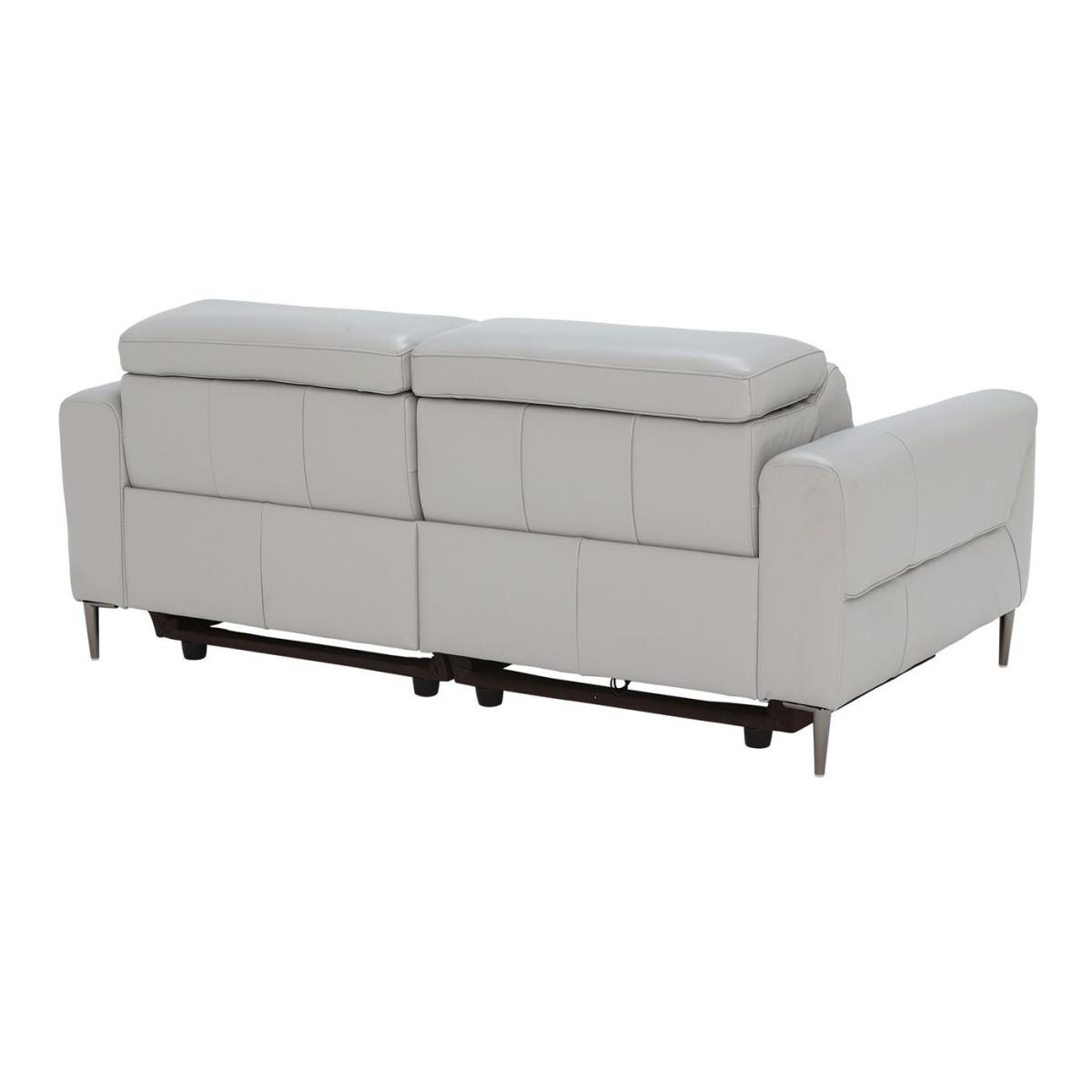 Bayswater 2 Seater Electric Recliner With Electric Headrest, Grey Leather | Barker & Stonehouse – image 7