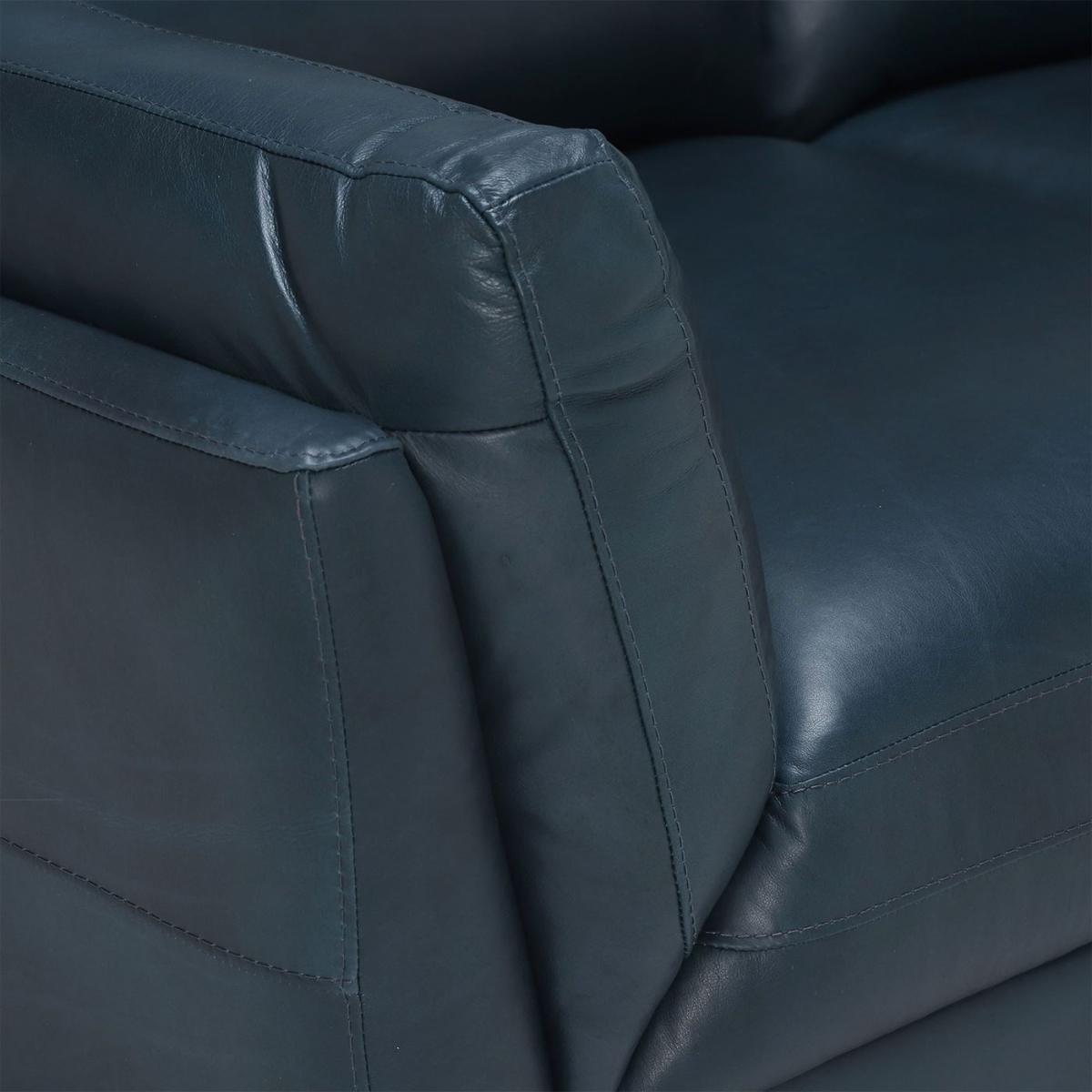 Luca Leather Love Seat, Blue | Barker & Stonehouse – image 3
