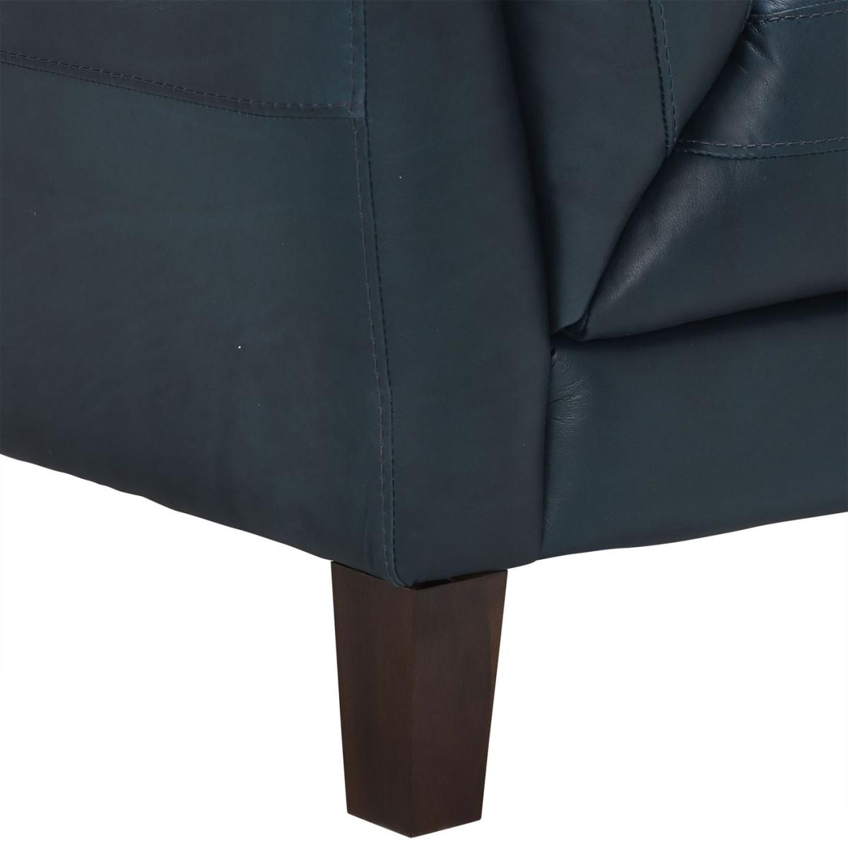 Luca Leather Love Seat, Blue | Barker & Stonehouse – image 4