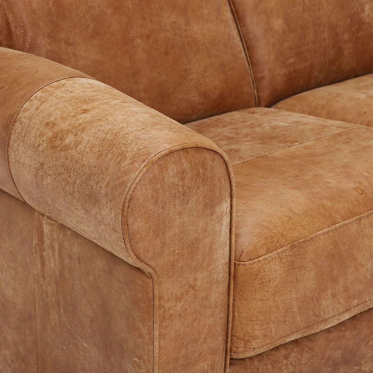 100% Leather 2 Seater Loveseat/Sofa - Light Brown - W163 x D101 x H84cm - New Houston by Barker & Stonehouse – image 3