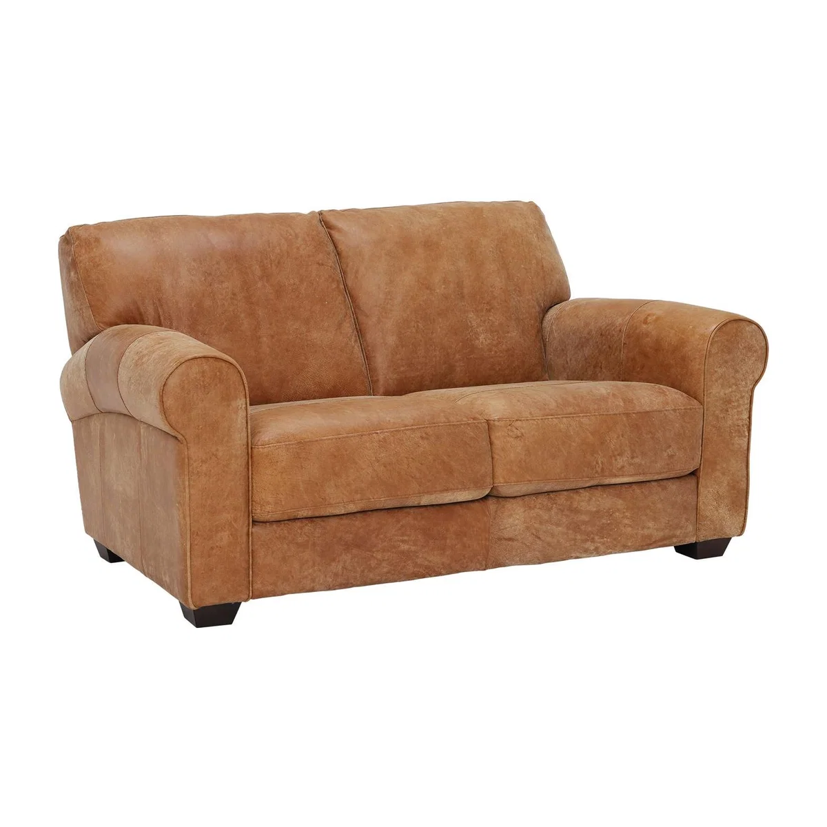 100% Leather 2 Seater Loveseat/Sofa - Light Brown - W163 x D101 x H84cm - New Houston by Barker & Stonehouse – image 1