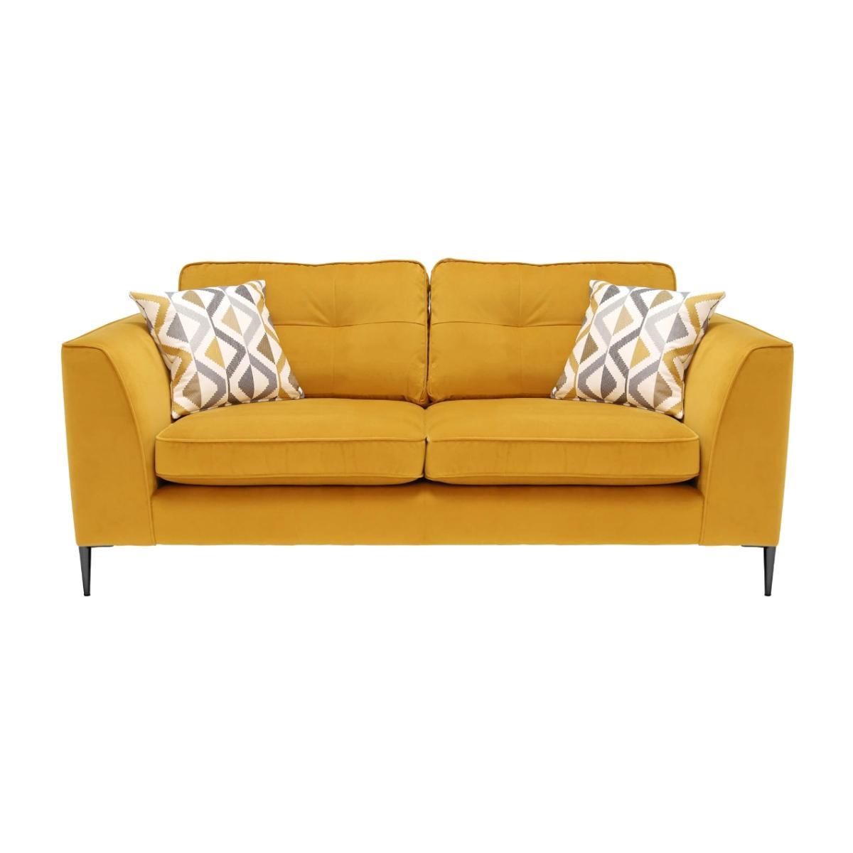 Conza Large 2 Seater Fabric Sofa - Yellow - W195 x D100 x H86cm - Barker & Stonehouse – image 1
