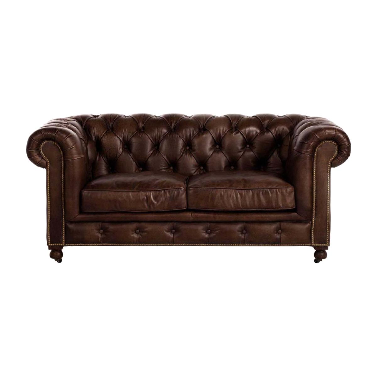 Asquith 2 Seater Chesterfield Sofa, Brown Leather | Barker & Stonehouse