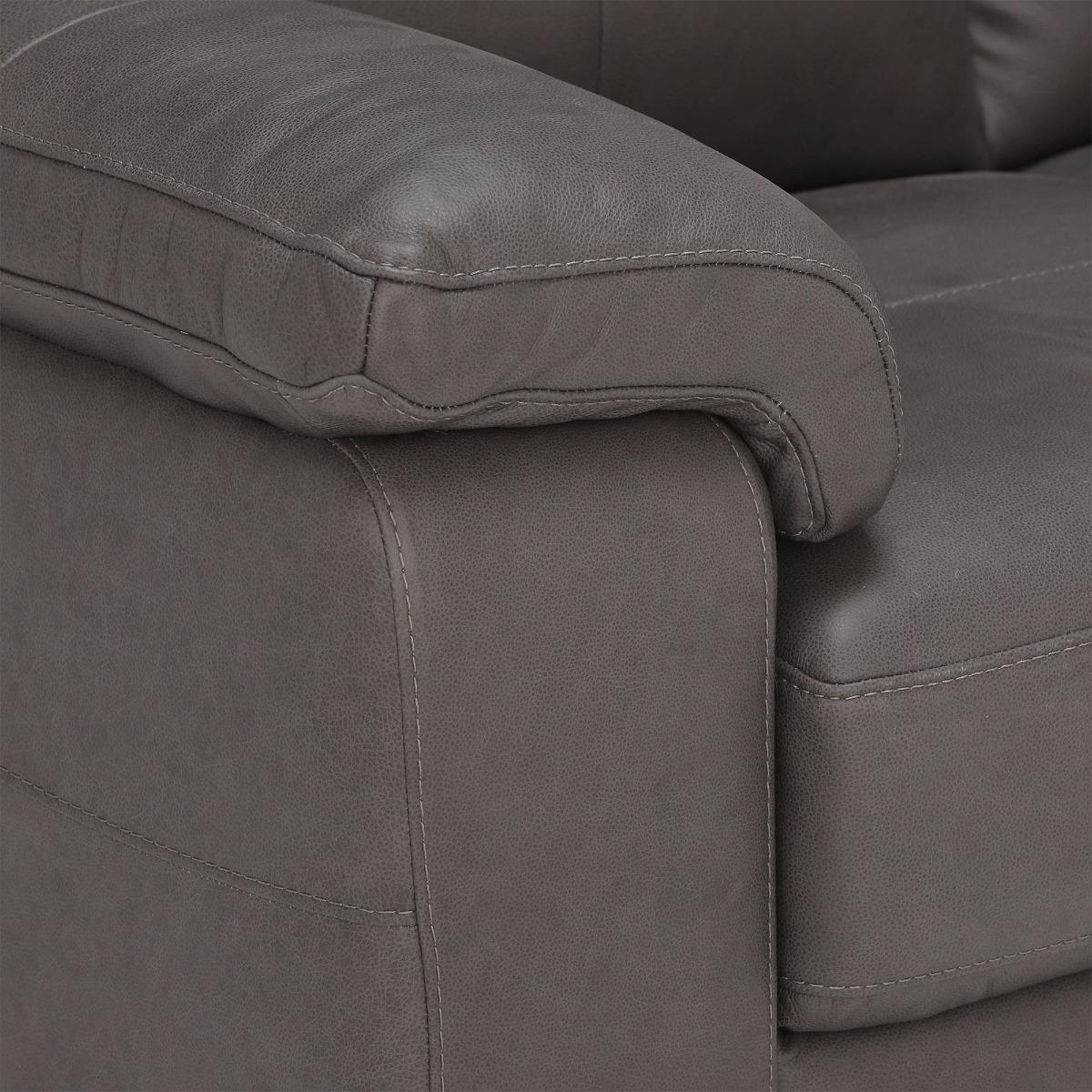 Clark 2 Seater Sofa, Grey Leather | Barker & Stonehouse – image 3