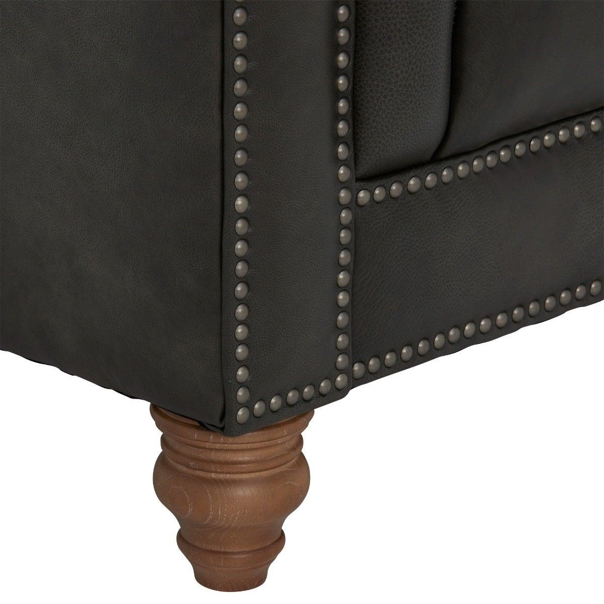 Ullswater Leather 2 Seater Chesterfield Sofa, Grey | Barker & Stonehouse – image 4