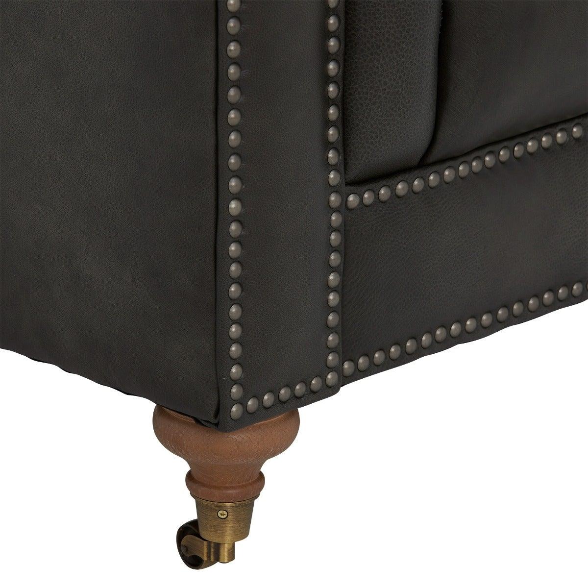 Ullswater Leather 2 Seater Chesterfield Sofa, Grey | Barker & Stonehouse – image 5