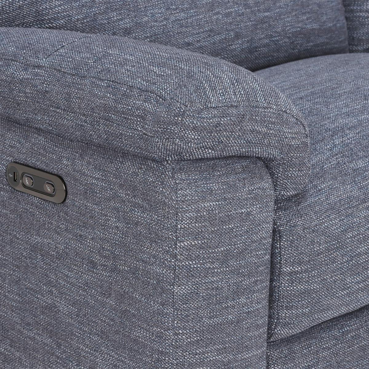 Clark 2 Seater Motion Recliner, Blue Fabric | Barker & Stonehouse – image 3