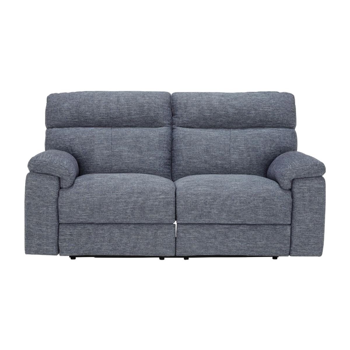 Clark 2 Seater Motion Recliner, Blue Fabric | Barker & Stonehouse – image 1
