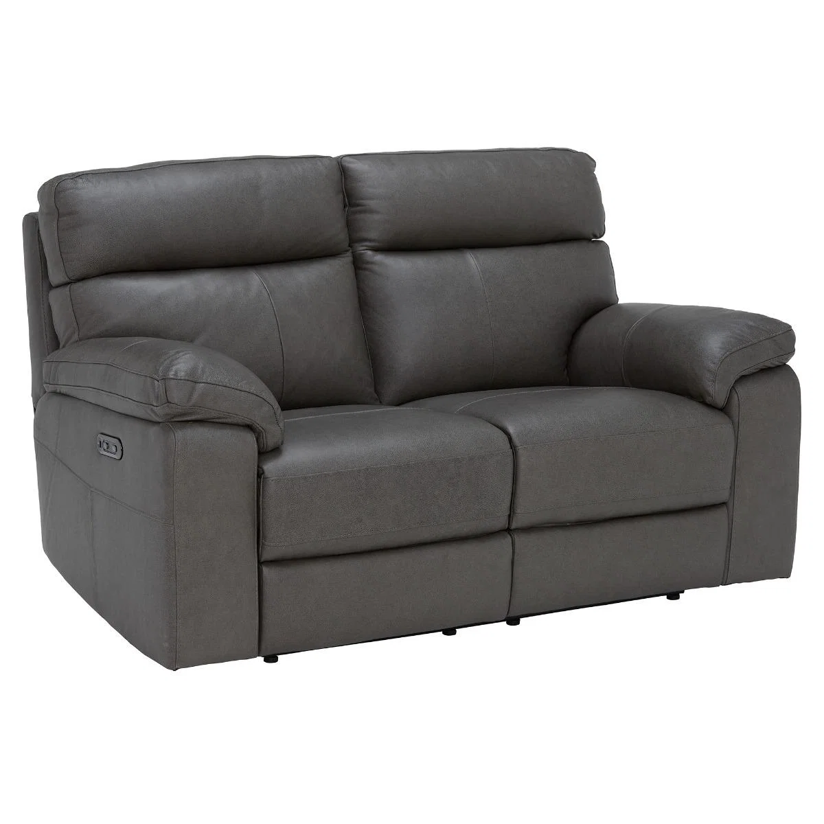 Clark 2 Seater Leather Power Motion Recliner Sofa, Grey | Barker & Stonehouse – image 2