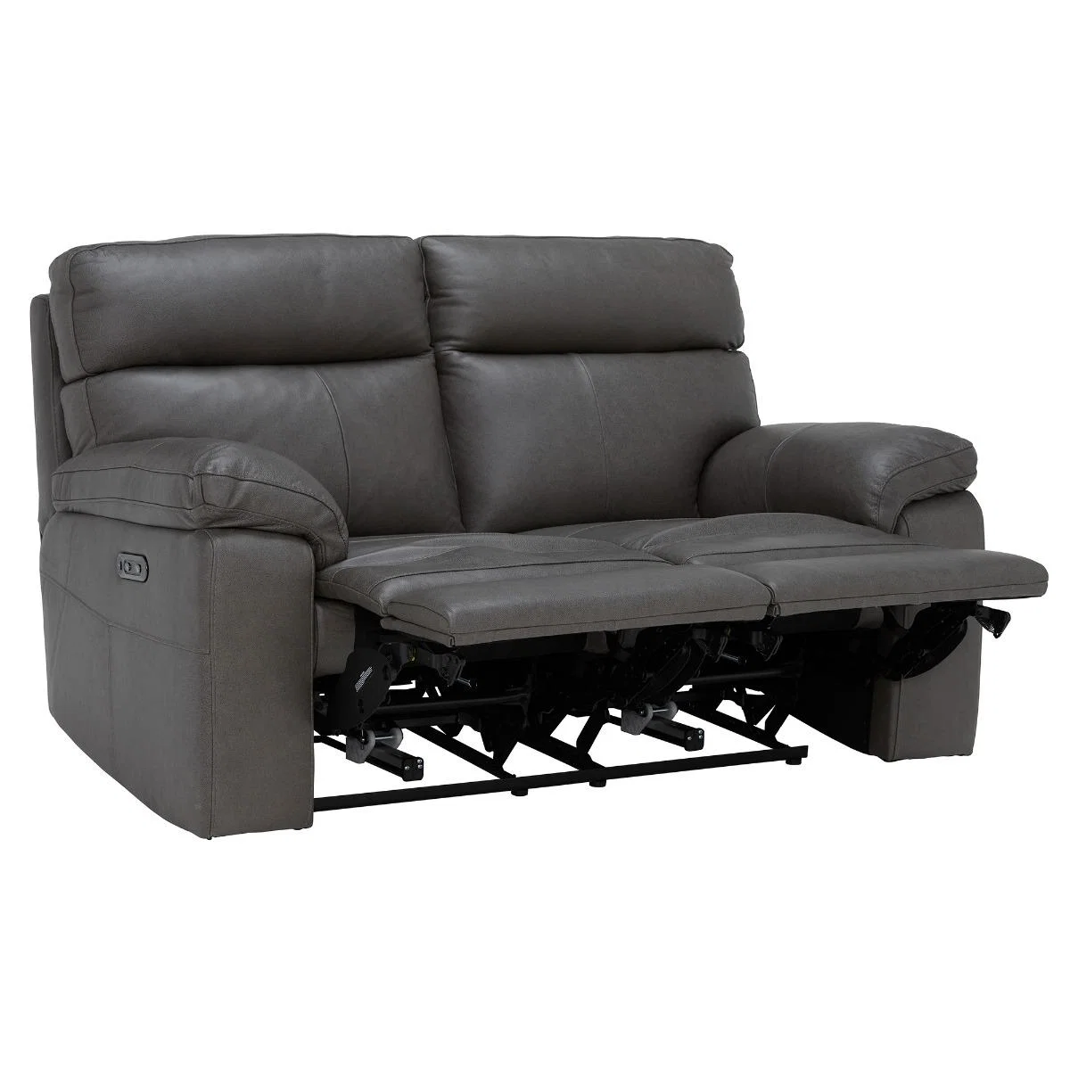 Clark 2 Seater Leather Power Motion Recliner Sofa, Grey | Barker & Stonehouse – image 6