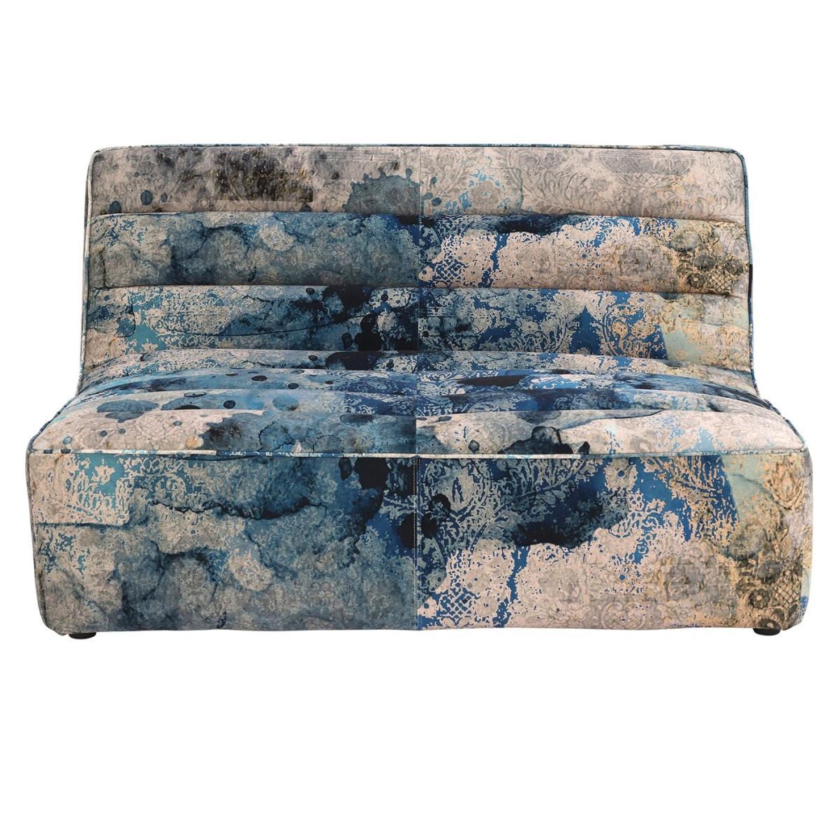 Timothy Oulton Shabby Sectional 2 Seater Sofa, Faded and Degraded Melting Paisley – image 2