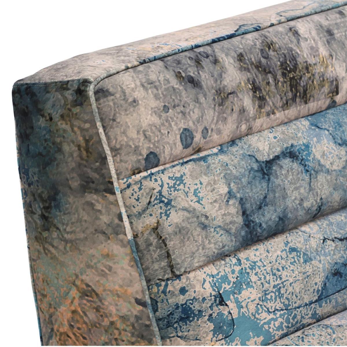 Timothy Oulton Shabby Sectional 2 Seater Sofa, Faded and Degraded Melting Paisley – image 3