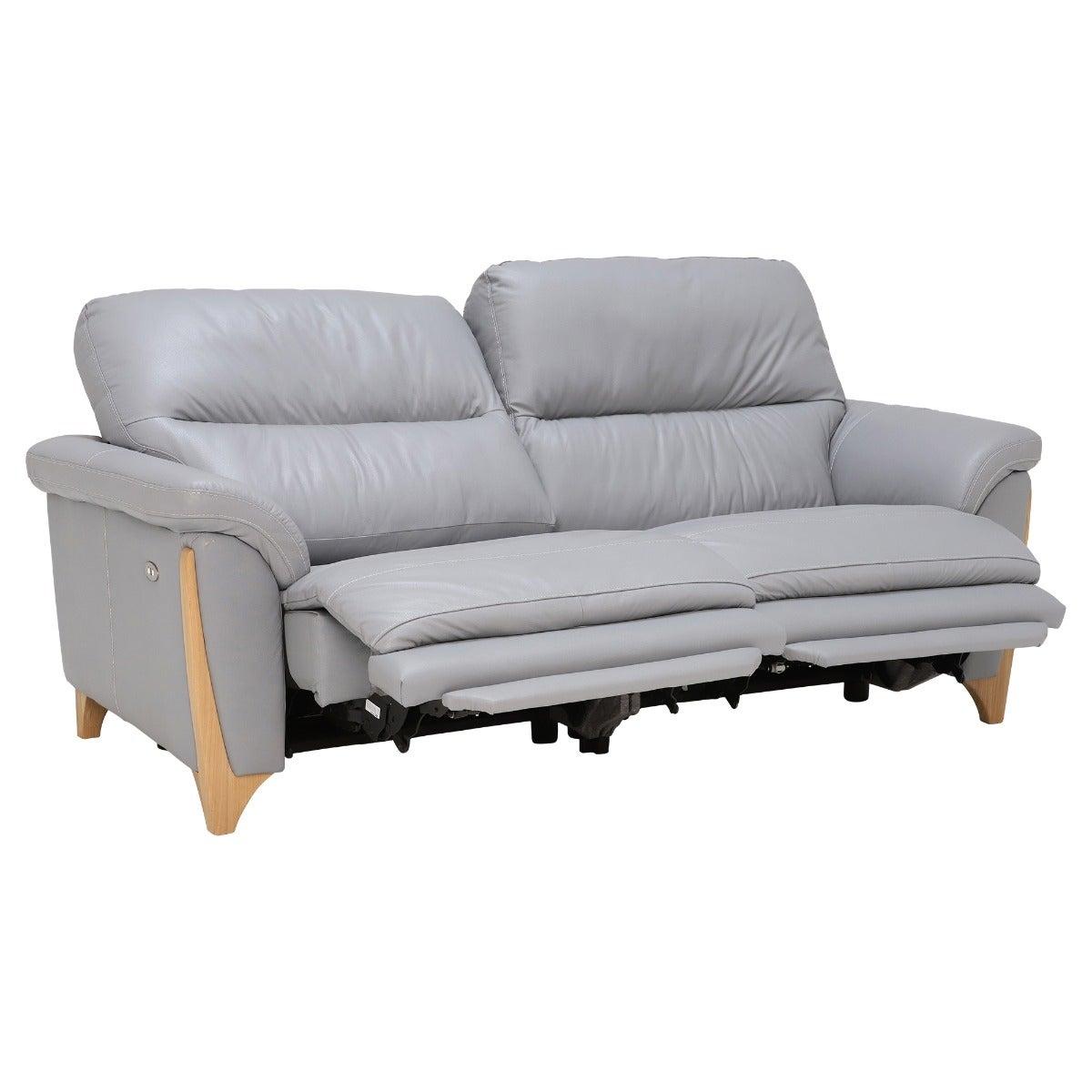 Ercol Enna Reclining Leather Large Sofa, Grey | Barker & Stonehouse – image 7