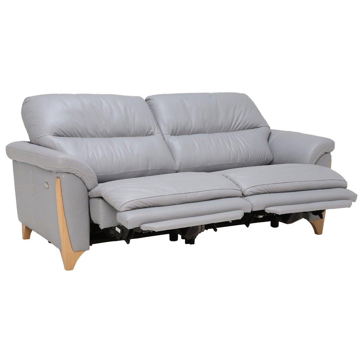 Ercol Enna Reclining Leather Large Sofa, Grey | Barker & Stonehouse – image 8