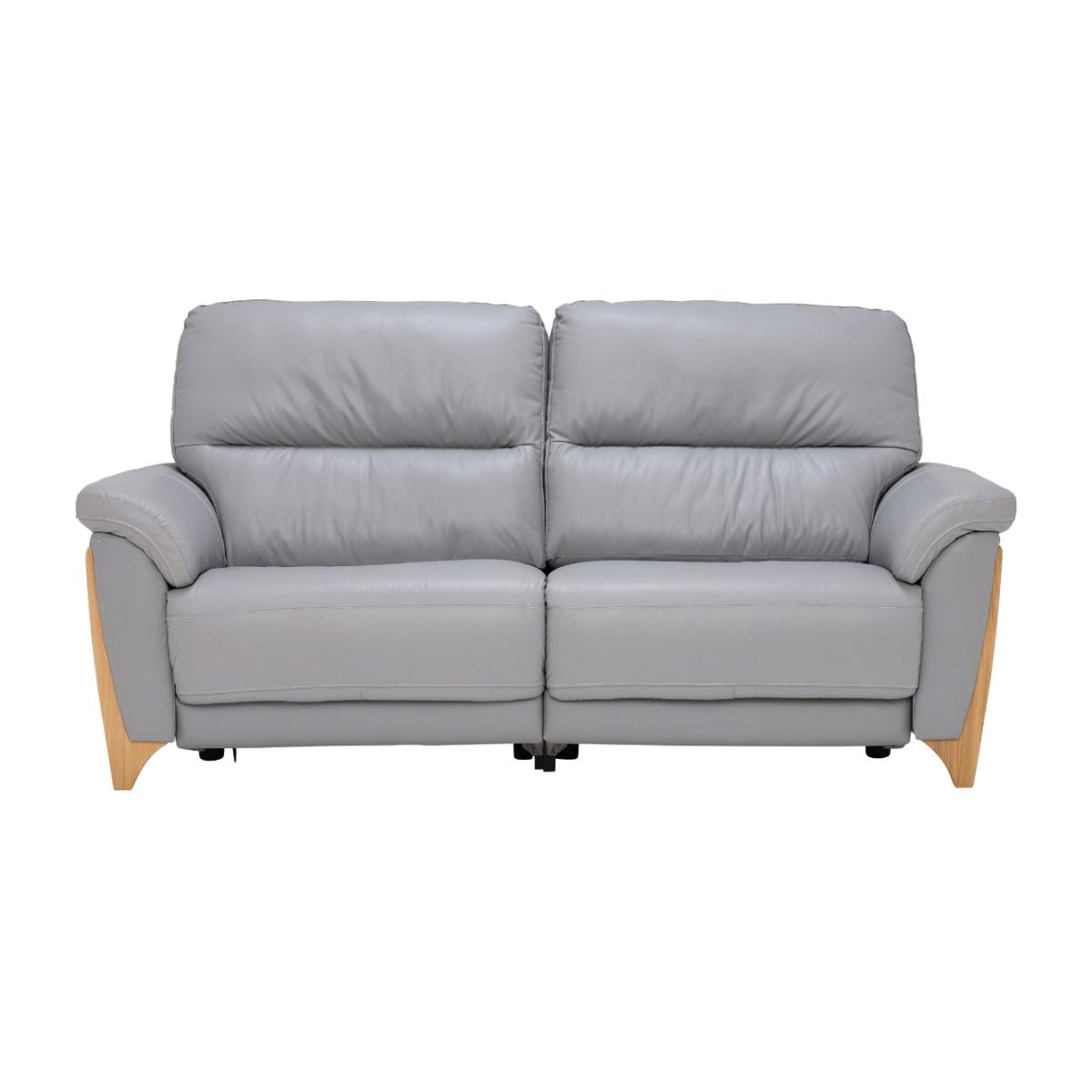 Ercol Enna Reclining Leather Large Sofa, Grey | Barker & Stonehouse – image 1