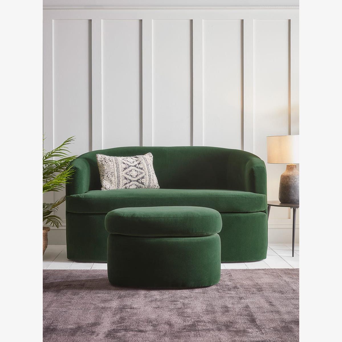 Lulea Two Seater Sofa – Forest Green Velvet