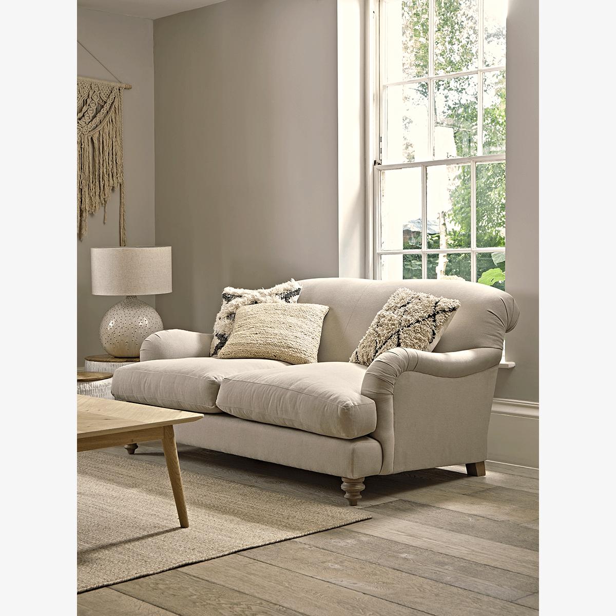 Cosy Two Seater Sofa - Ash Linen Cotton Blend (Sample)