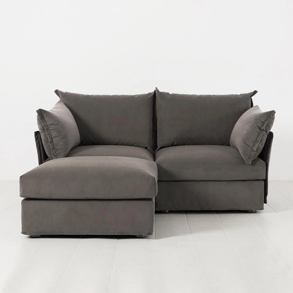 Swyft Sofa in a Box Model 06 Modular Velvet 2 Seater Sofa with Chaise - – image 1