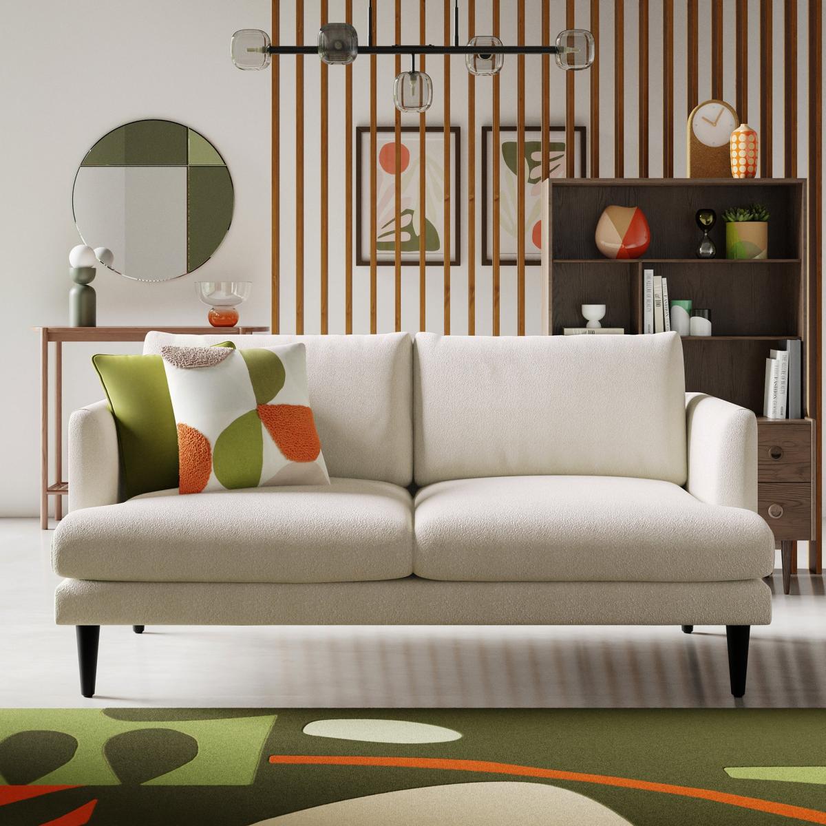 Reuben Tonal Boucle 2 Seater Sofa Brown – image 1