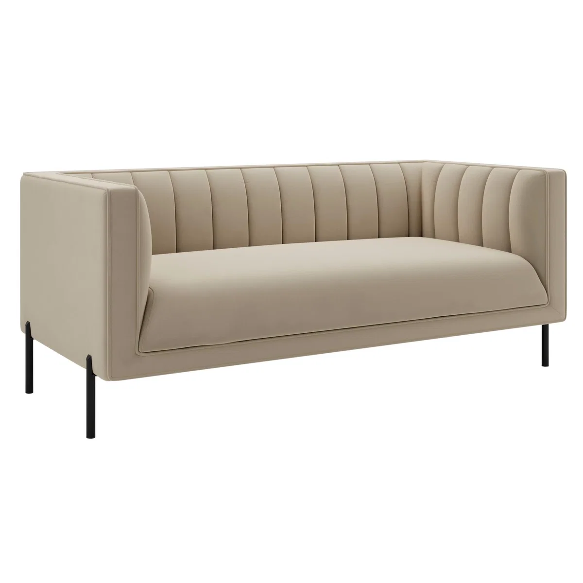 Bellamy Luxe Velvet 2 Seater Sofa Sandstone – image 2