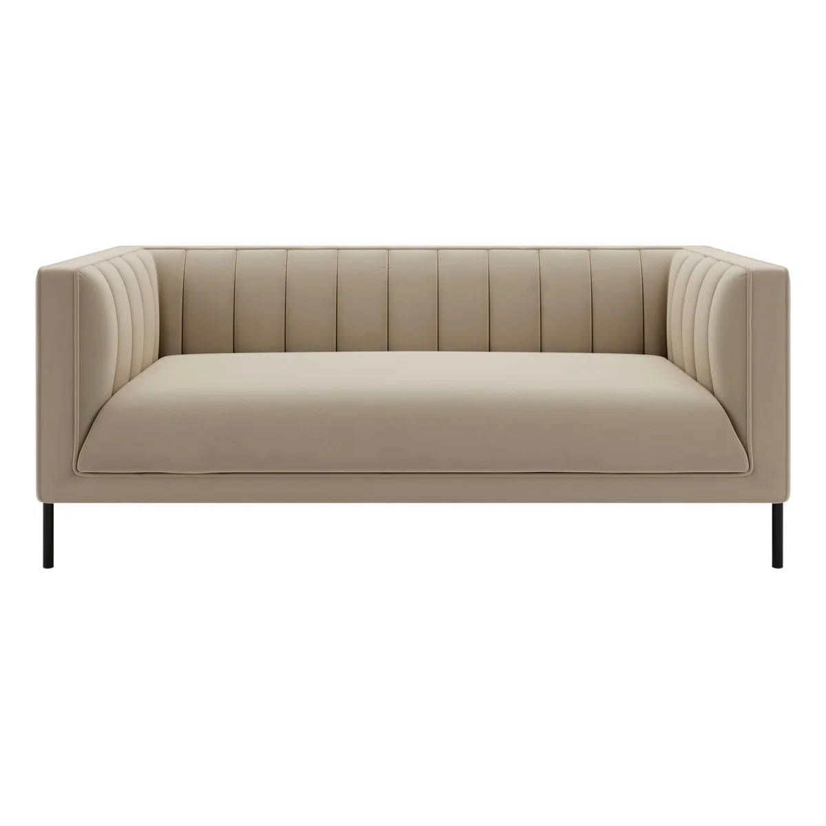 Bellamy Luxe Velvet 2 Seater Sofa Sandstone – image 3