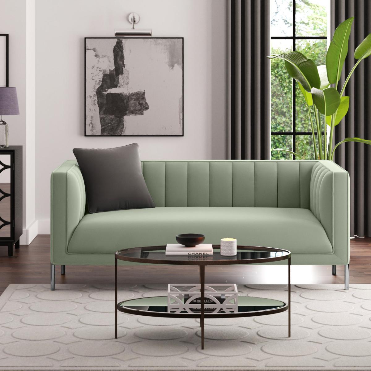 Bellamy Luxe Velvet 2 Seater Sofa Sage (Green) – image 1