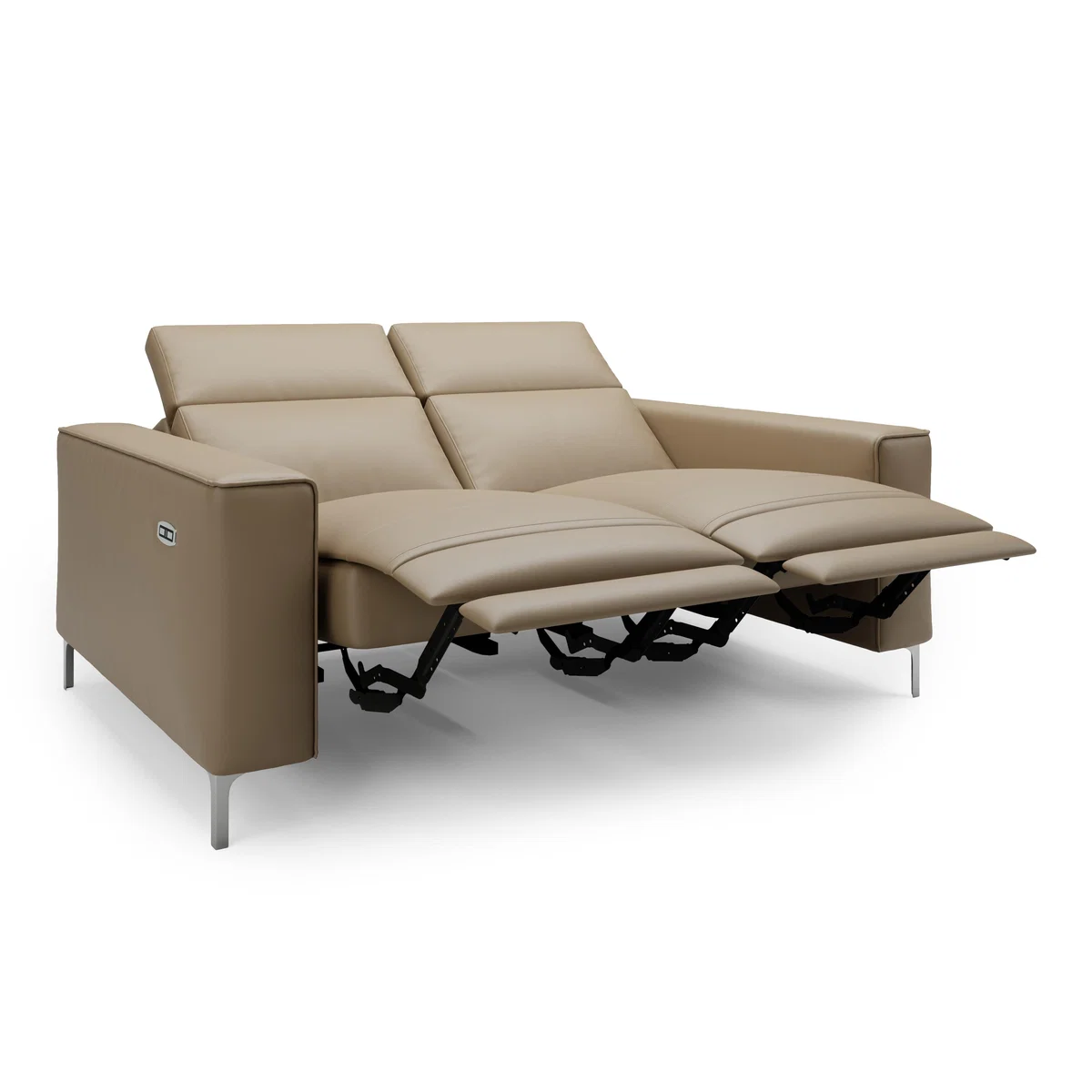 Renzo Iva Faux Leather Electric Recliner 2 Seater Sofa Faux Leather Mocha – image 8