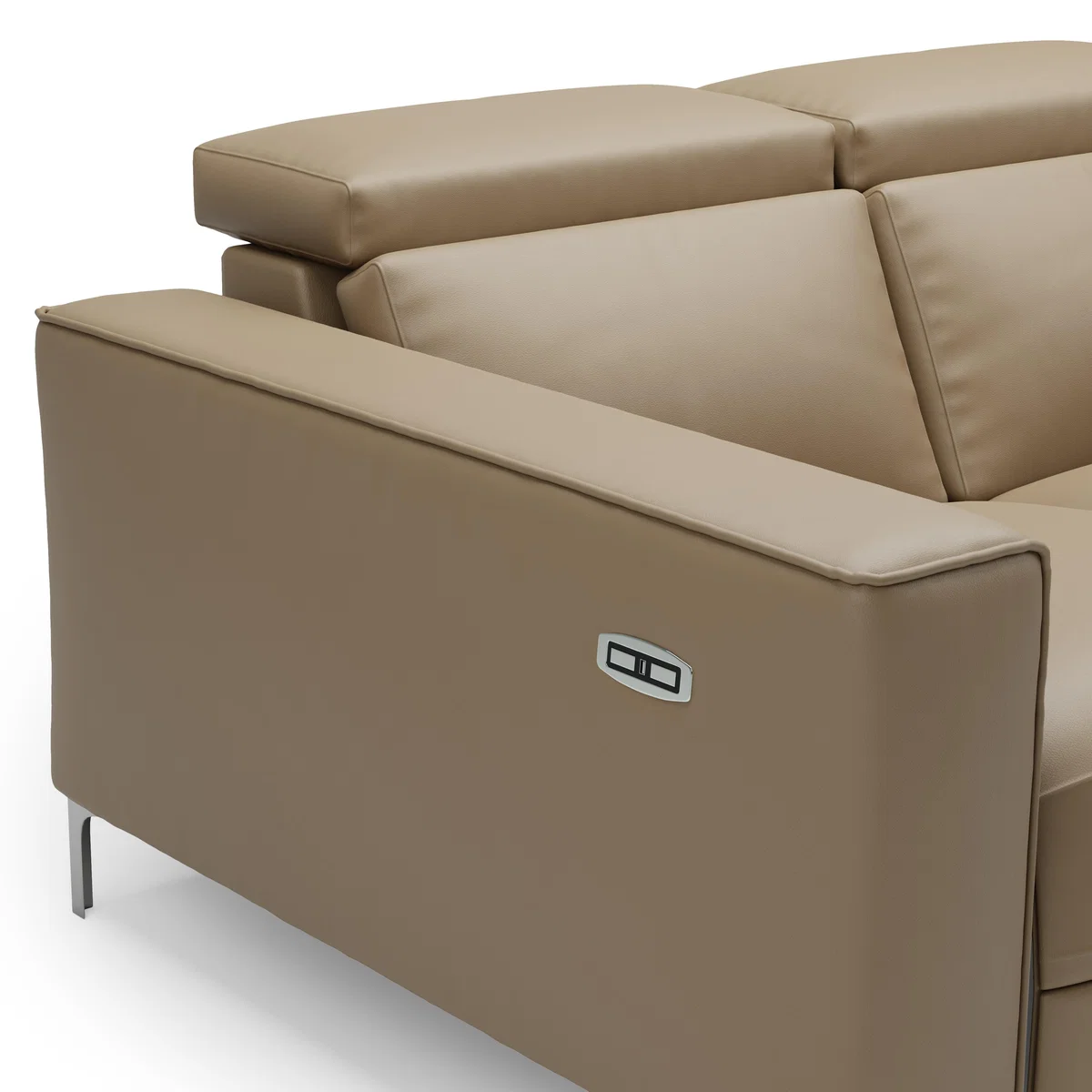 Renzo Iva Faux Leather Electric Recliner 2 Seater Sofa Faux Leather Mocha – image 10
