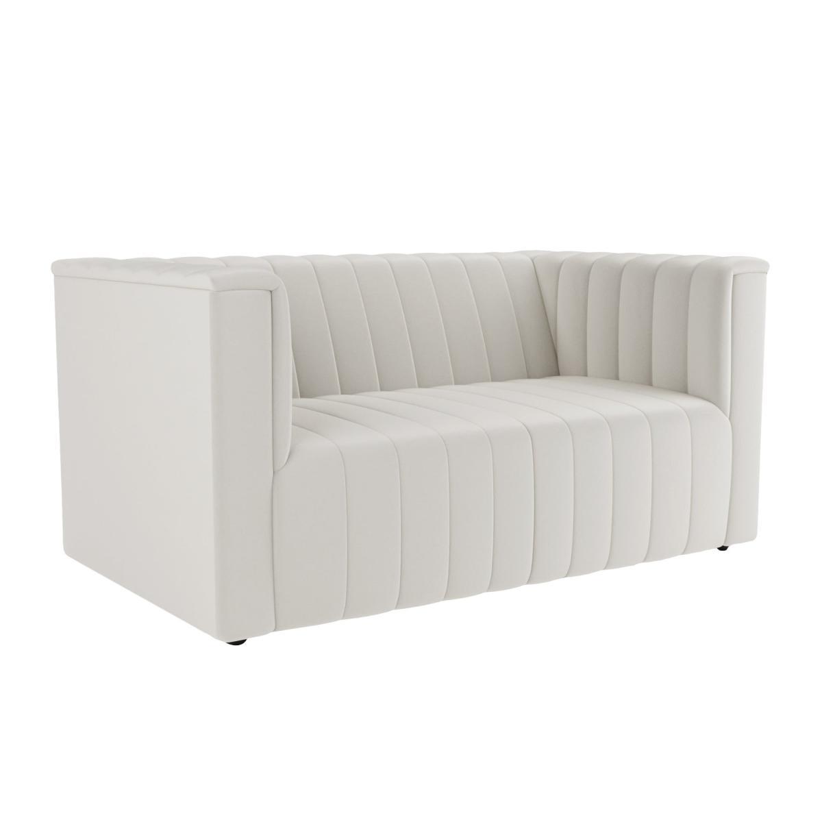 Cora Chenille 2 Seater Sofa Ivory – image 2