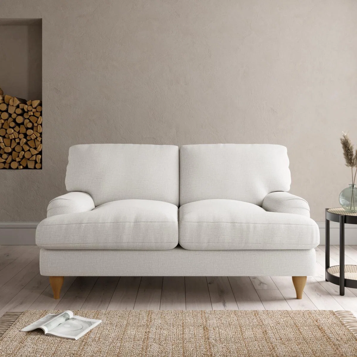 Darwin 2 Seater Sofa Textured Weave Sandstone – image 1
